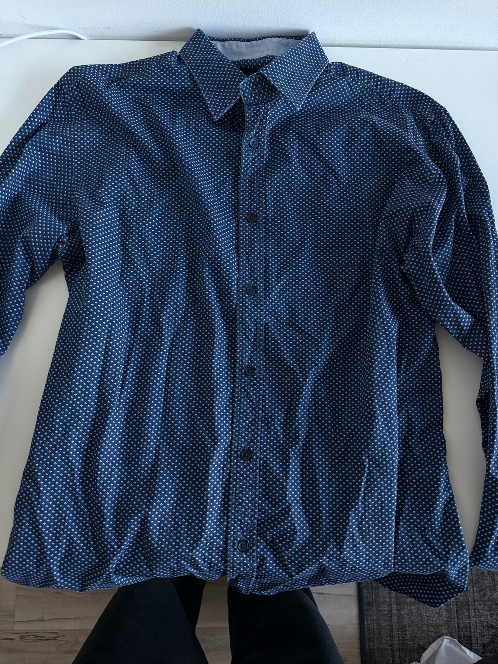 Zara Man Navy Button-Up Shirt size M
